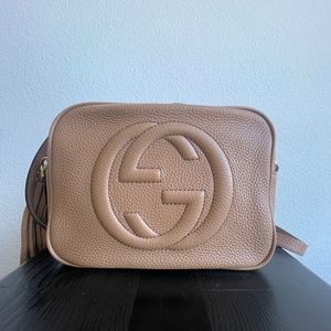 Gucci Soho Disco Small Leather Beige Crossbody Bag